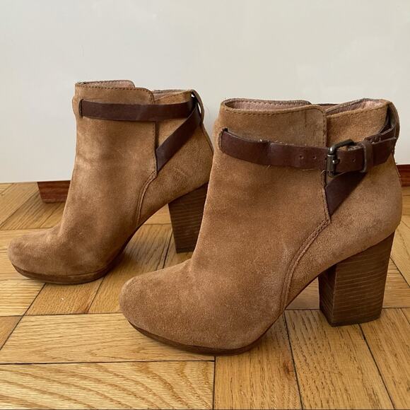 Madewell Suede Heeled Ankle Booties Women's 6 US - Picture 1 of 8